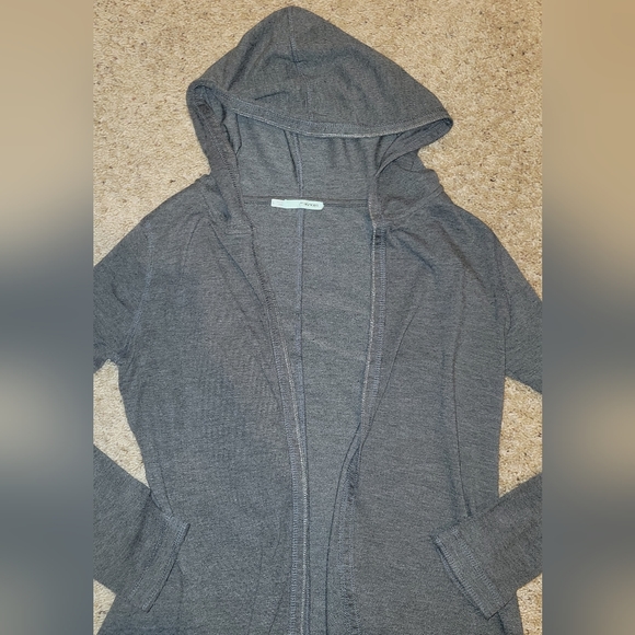 Maurices Grey Open Front Hooded Sweatshirt Size large - Picture 2 of 2